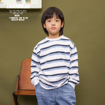 Z A I X O N G J A CLEAR WHITE BLUE VERY STREAKS SLEEVE HEAD ROUND COLLAR SWEATSHIRT HOODED SWEATSHIRT BOY CHILD CLOTHING COTTON SOFT