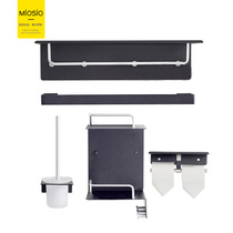 Space aluminum bathroom rack wall hanging towel rack toilet towel rack adhesive hook tissue box set hardware pendant