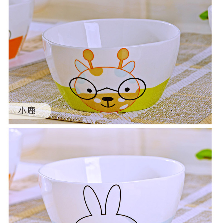 Jingdezhen ceramic 16 cartoon dishes suit ceramic bowl chopsticks microwave oven plate to eat bread and butter