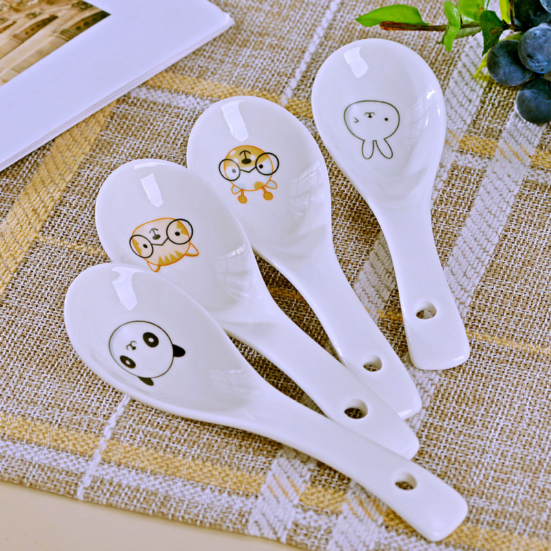Jingdezhen ceramic 16 cartoon dishes suit ceramic bowl chopsticks microwave oven plate to eat bread and butter