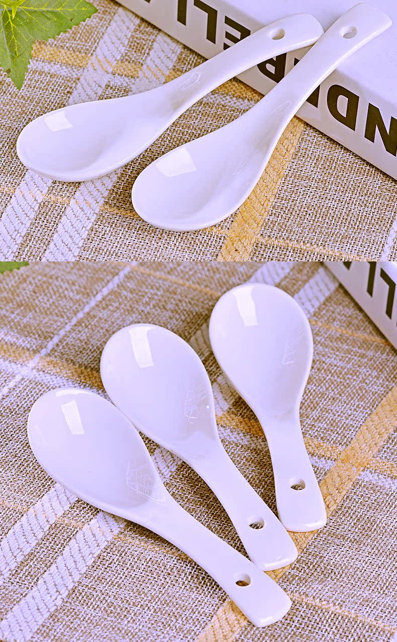 Jingdezhen ceramic creative household small spoon, 10 Chinese firm ipads with eating soup spoon, run out of tableware