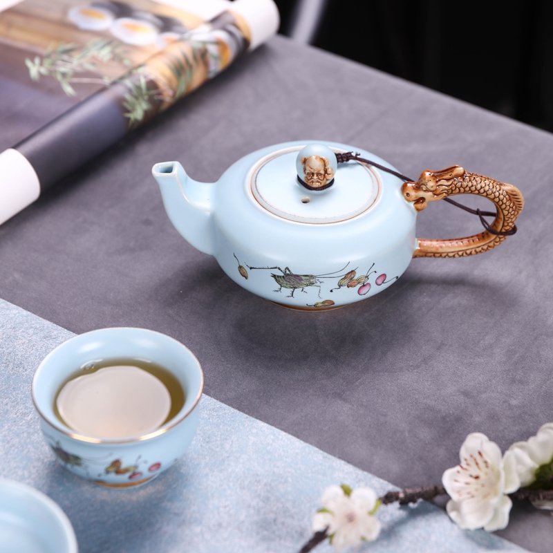 Kung fu tea set jingdezhen ceramic home portable travel office high - grade up phnom penh your up of a complete set of tea service