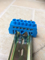 1 in 5 out card rail type copper terminal block 60A safety type flame retardant shell 35mm air open rail terminal block