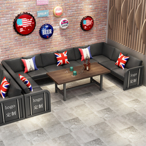 Retro industrial style container bar table and chair combination music dining bar restaurant hot pot restaurant café card seat sofa