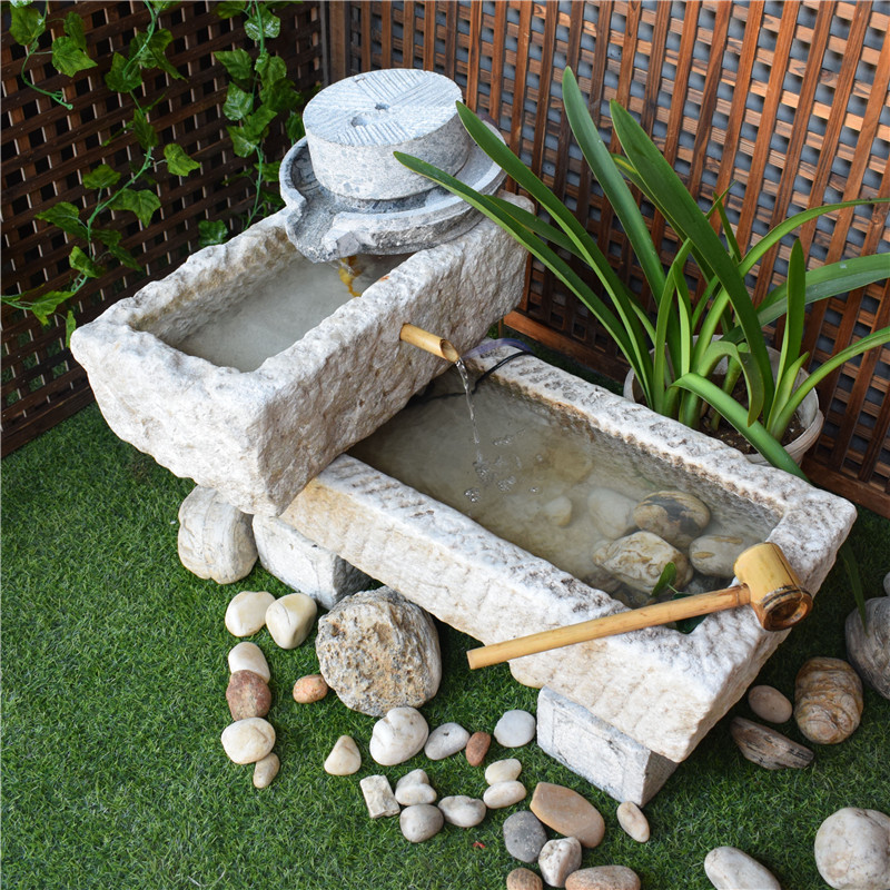 Rural Han White Jade Old Stone Trough Fish Tank Swing yard Courtyard Fish Planting Flowers Indoor balcony Decorative Stones for stone-building sinks-Taobao