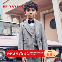 Shopping mall same model] EP Yaying childrens clothing 2020 Autumn and Winter new boys retro check blazer 1102A