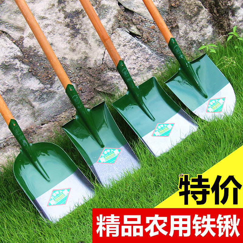 All-steel gardening agricultural tool shovel large iron shovel iron shovel with flowers dig rubber rubber farming tool outdoor vegetables