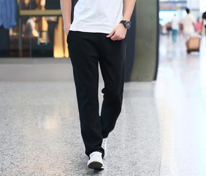 Mùa thu đông quần thể thao quần nam cộng với nhung dày rộng kích thước lớn quần âu quần cotton nam chạy thẳng quần quần áo nam đẹp
