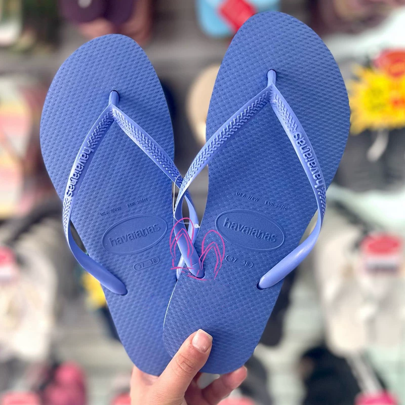 Шлепанцы Havaianas, нескользящие классические сланцы с тонким ремешком