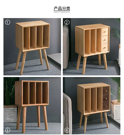 Đồ nội thất bằng gỗ nguyên khối Bắc Âu phòng ngủ bàn đầu giường tủ sofa tủ bên cạnh tủ tạp chí sáng tạo căn hộ nhỏ tủ sách nhà - Buồng