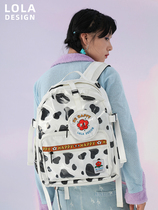 Lola original designer shop Lola original cute good-looking schoolbag female cow student backpack High School campus