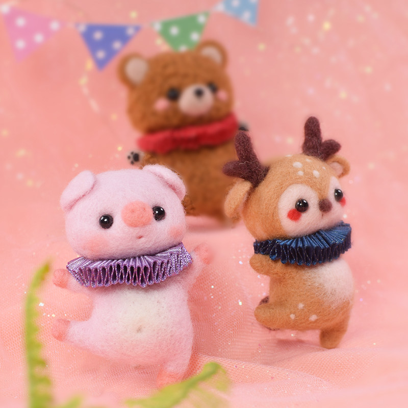 Wool felt poke poke material package diy decompression hand dolls wool felt ballet cat creative gift