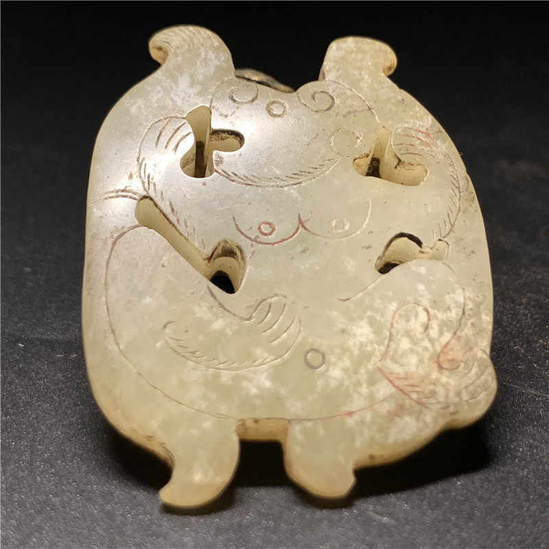 黄玉 如意文玉琮 和田玉 古玉 古玉擺件 中国古玩 中国美術 唐物骨董 G12