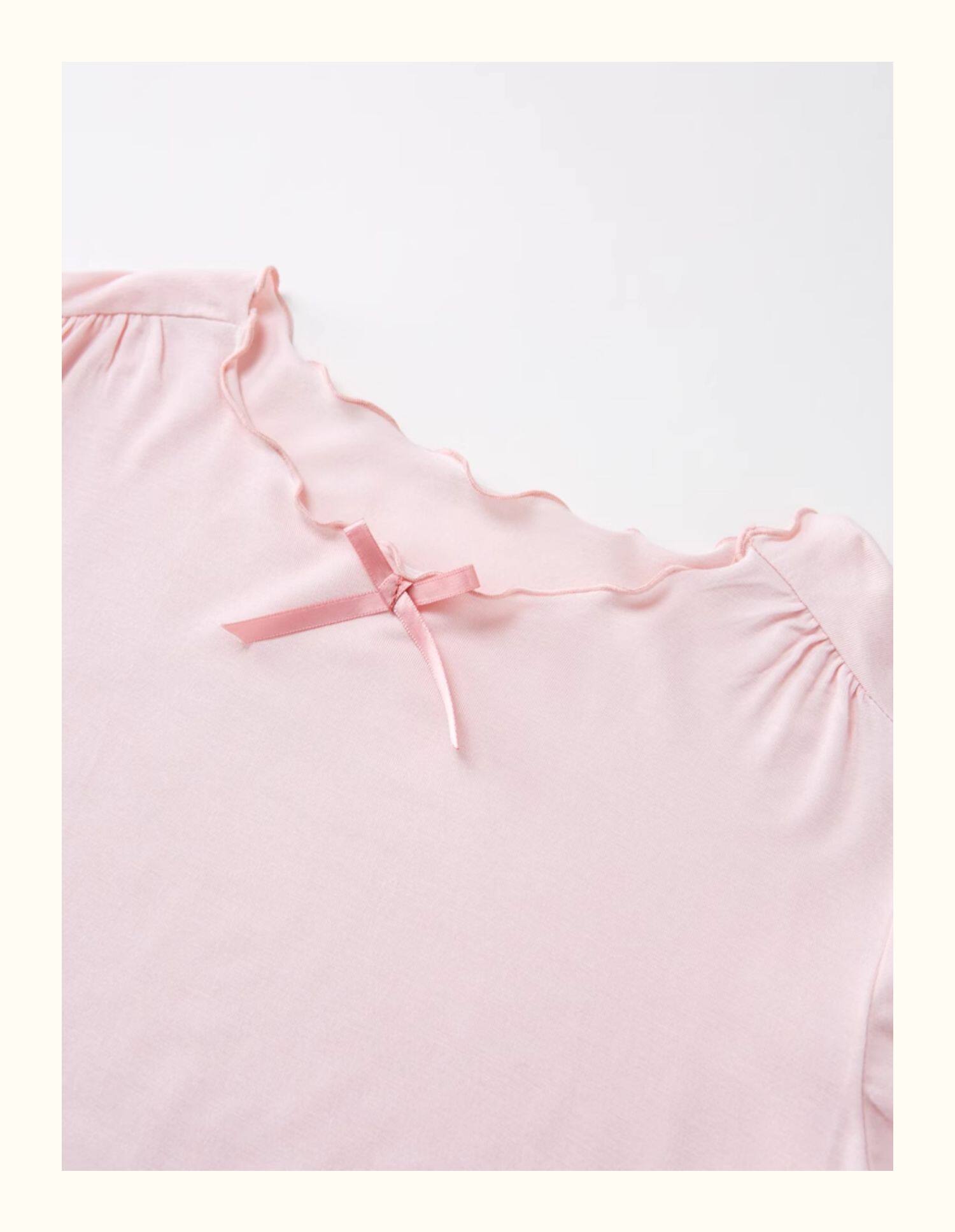 软糯透气儿童莫代尔睡衣女童家居服女孩空调服花边睡衣宝宝冰丝薄 — 6