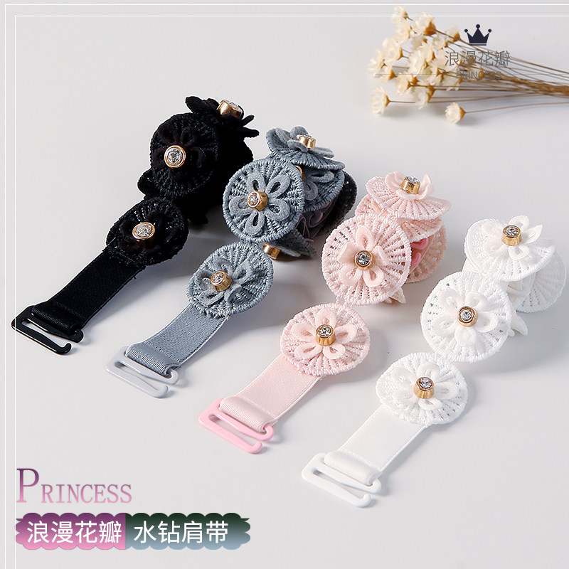 Lace shoulder strap lace lingerie with water drill can be exposed to decoration 100 lap transparent invisible and good-looking fashion beauty shoulder strap