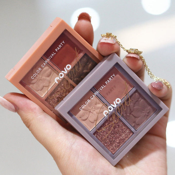 Novo four-color eye disk fresh niche brand earth color in super-fire parity student pearl shadow