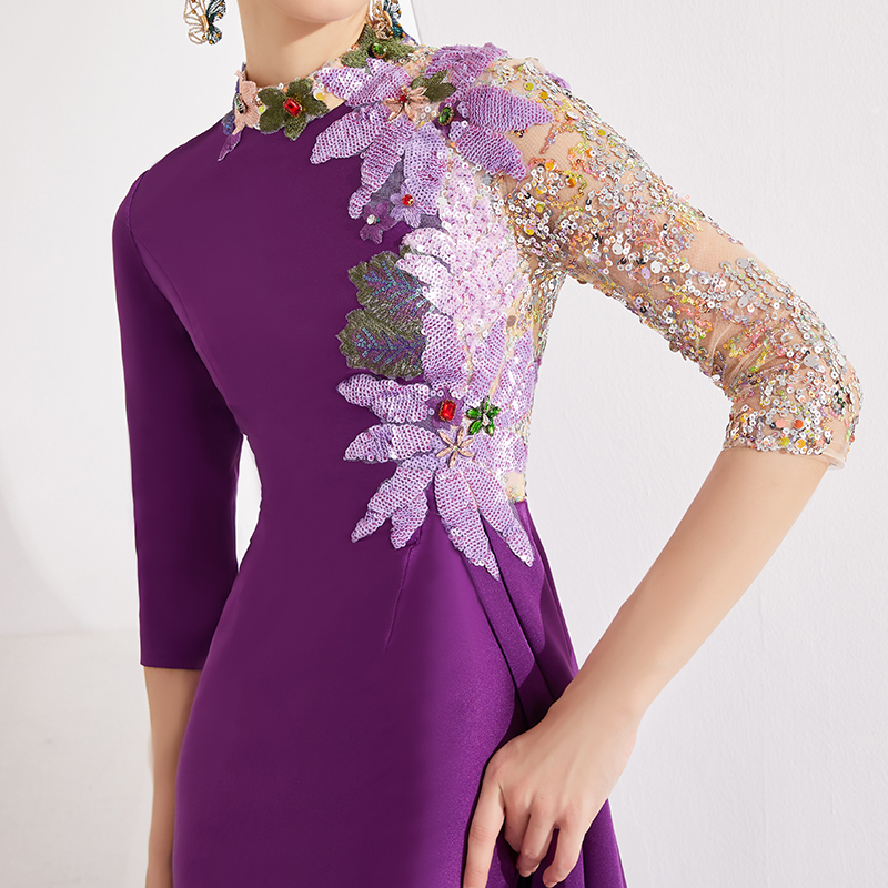 Creative Fox Dress Women's Light Luxury Niche High-end Banquet Hosting Elegant 2022 New Appreciation Dinner Dress