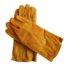  Factory direct sales labor insurance gloves cowhide welding gloves double-layer thickened velvet welding gloves shock low price