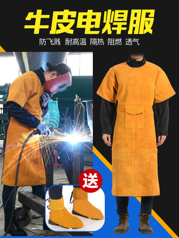 Cow Leather Electro-Welded Garment Workwear Anti-Burn Fire Splash Welders Workwear Workwear Welders Welter Protective Clothing