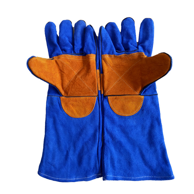 Electric Welded Bull Leather Gloves Welt Welding Professional Gloves Anti-Soup Fireproof Wire Gloves Wear Resistant High Temperature Resistant Lao Gloves