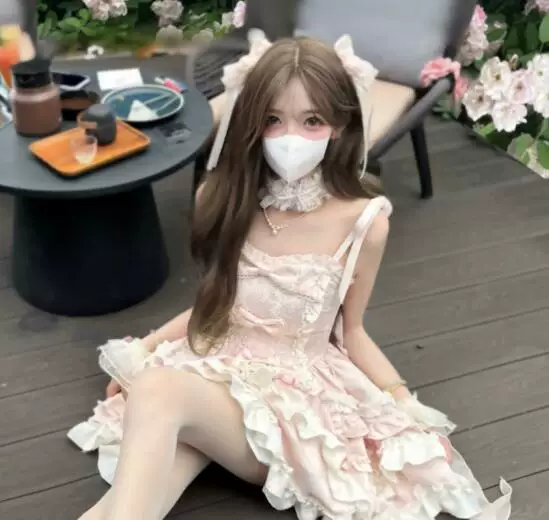 Платье Lolita jsk, оригинал, кружево и банты, пастельные и чёрные варианты, размеры S–XL и one size