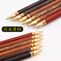 Solid wood mahogany sandalwood signature pen brass metal business gift pen private custom laser lettering custom logo