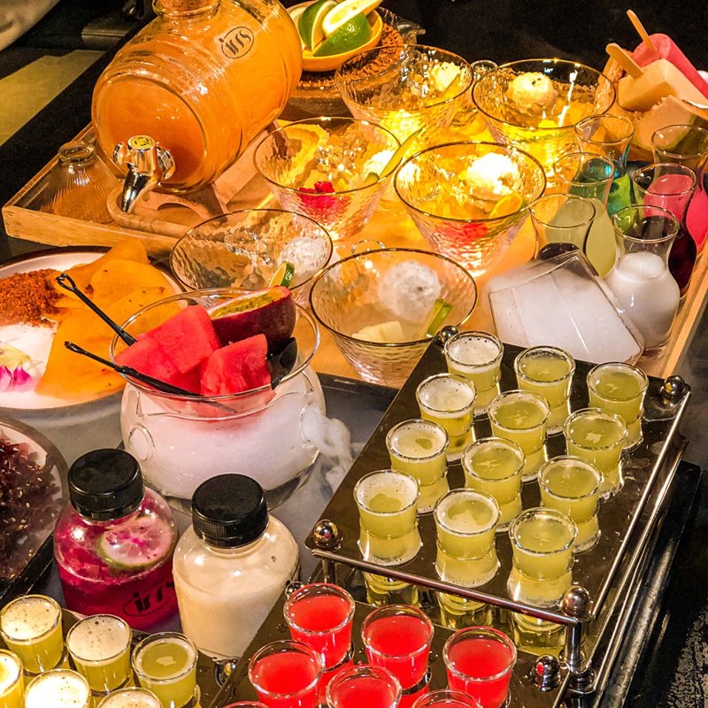 Erma Pub wine set National tide Chinese bar Rainbow bucket wine rack Drunk Sanxian Net Red Tavern Erma wine set