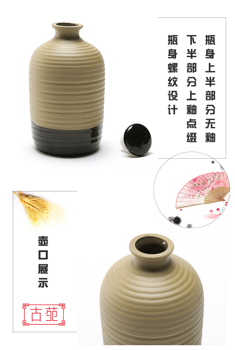 Ancient yuan 1 catty outfit TaoKong bottle unglazed ceramic jars soil sealing hoard bulk rice wine brewed white little hip