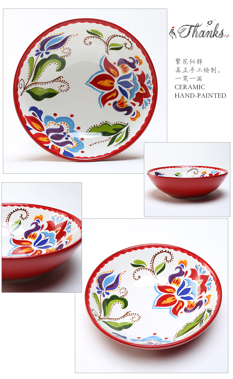 Ceramic tableware eight inches ball mercifully rainbow such as bowl bowl of individual creative move hand - made home soup bowl big rainbow such as bowl a salad bowl