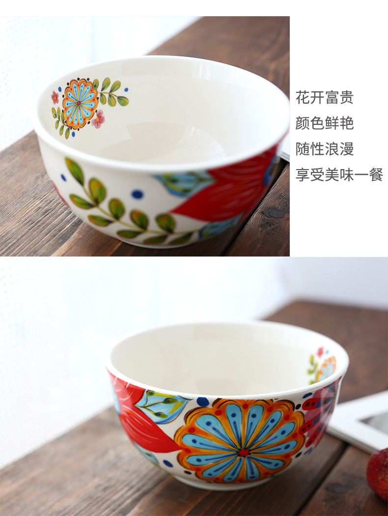 Ceramic glaze color hand - made lovely tableware under home 5 inches creative breakfast porridge porringer single eat bread and butter