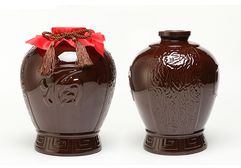 Ancient garden ceramic wine bottle of archaize earthenware jar empty bottles 1/2/3/5/10 kg packing bottle full suit