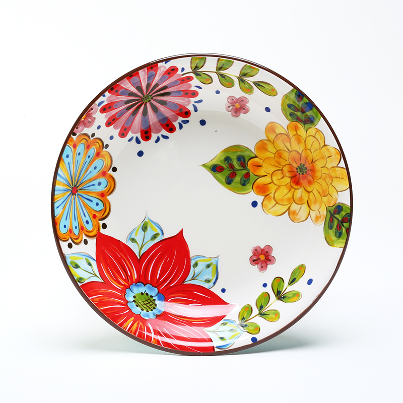 The ancient garden 8 inches of household food dish soup plate deep deep dish restaurant expressions using ceramic creative hand - made under glaze color round The table