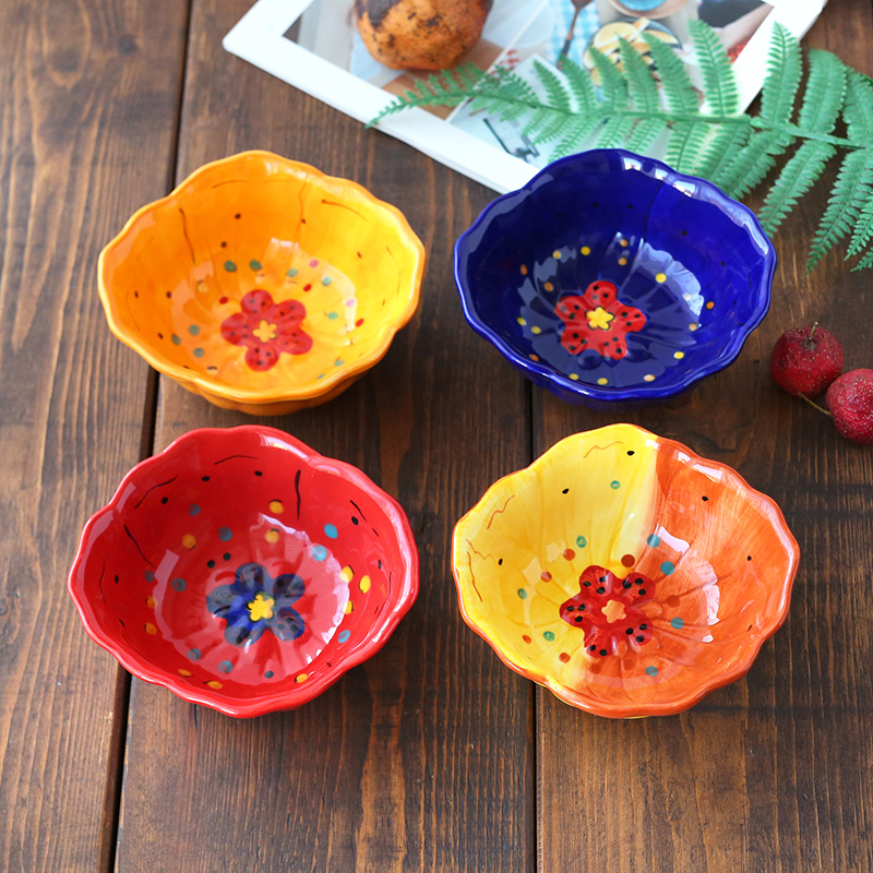 Hand - made ceramic tableware girl heart lace fruit salad bowl dessert bowl bowl irregular shaped pattern petals