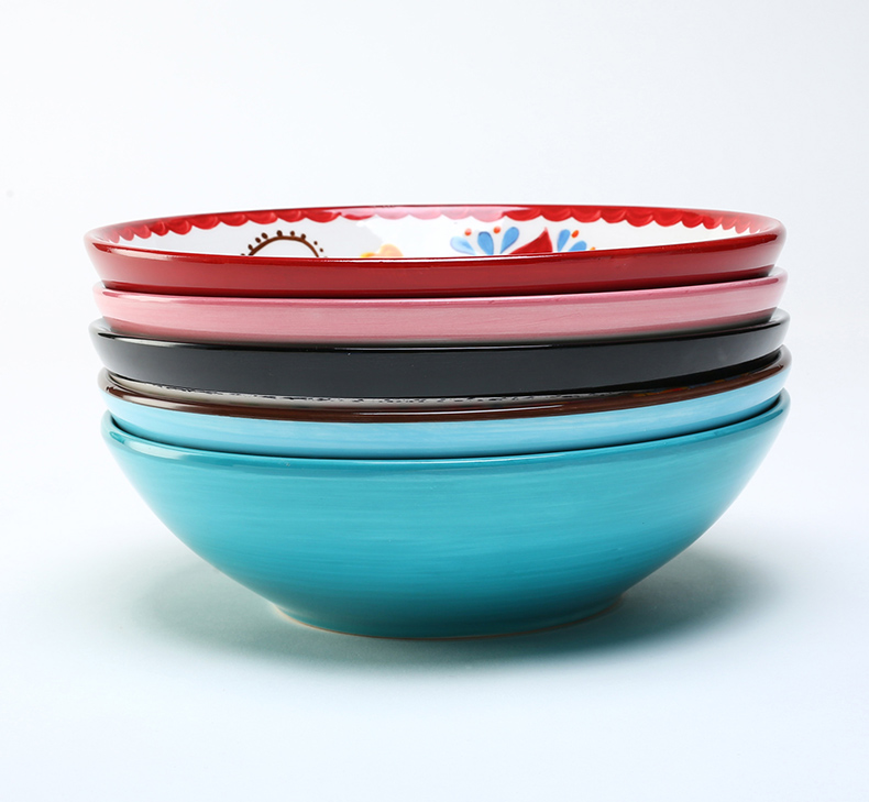 Ceramic tableware eight inches ball mercifully rainbow such as bowl bowl of individual creative move hand - made home soup bowl big rainbow such as bowl a salad bowl