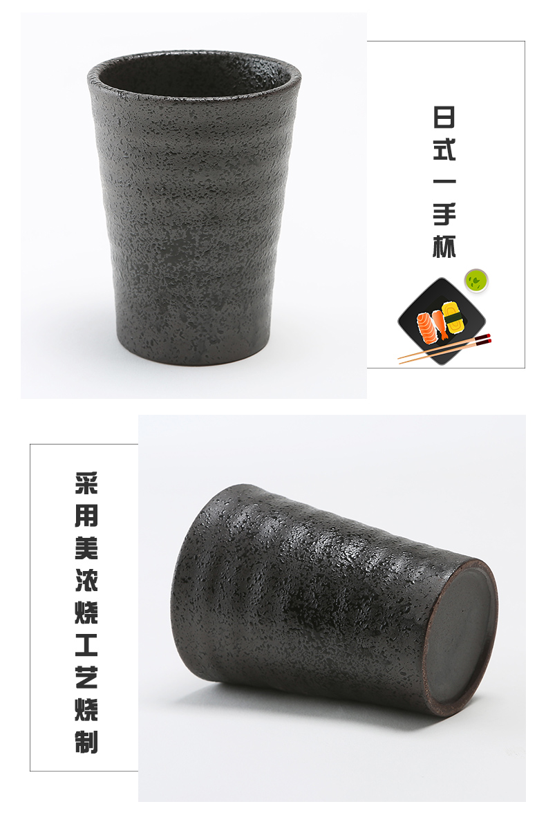 Ancient garden Japanese - style wine and coarse ceramic tableware with leading bai the qing bottle barrels of small water altar pot pot cylinder