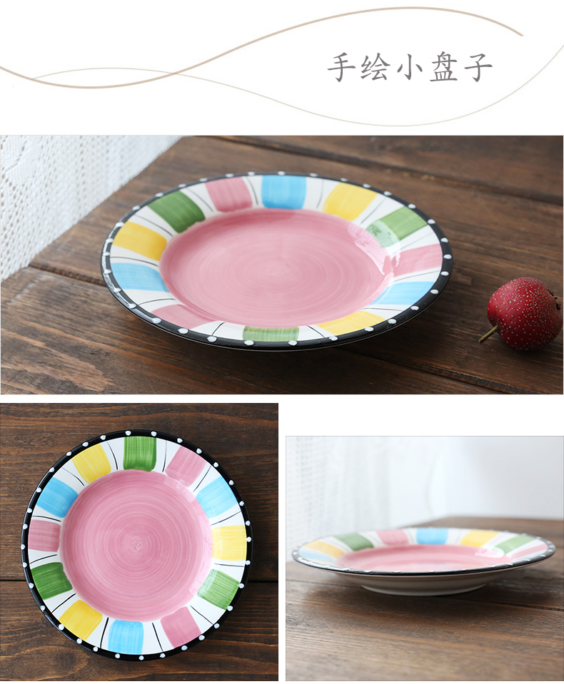 The Under glaze color porcelain tableware tea heart plate 6 inches to spit the ipads plate delicate hand made the home side dishes