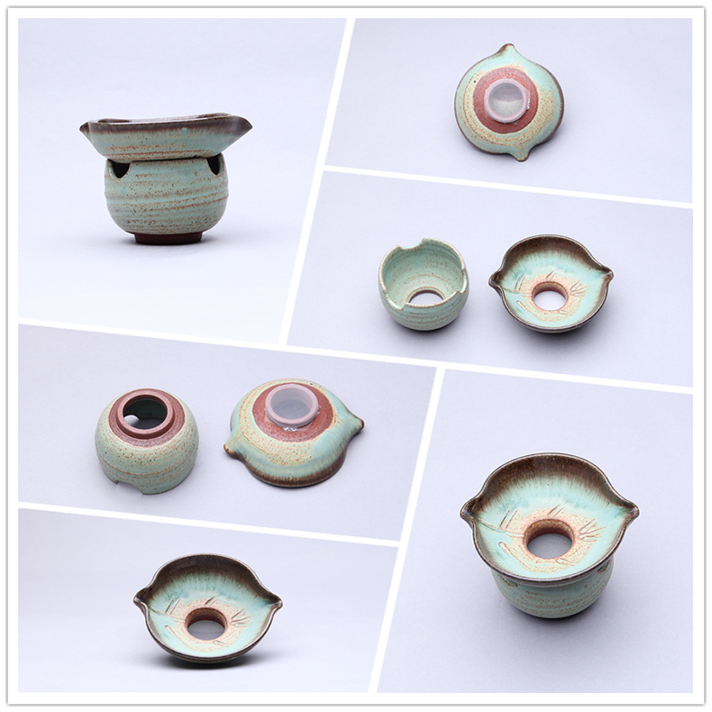 Coarse pottery purple sand pottery and porcelain tea leaves filter) arrange ushering tora filter kung fu tea tea accessories tea tea with restoring ancient ways