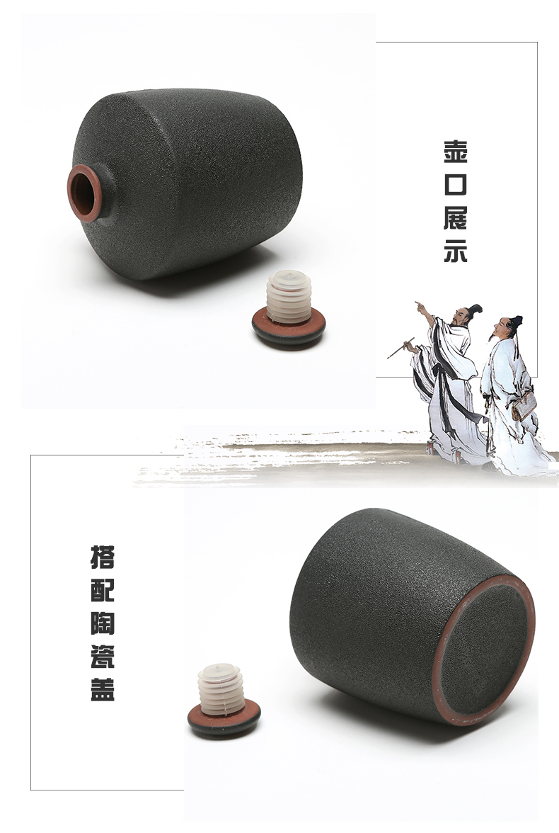 Ancient garden the scrub ceramic bottle aged 1 catty earthenware jar decoration seal wine liquor wine flask