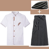 Белая шапка, фартук, короткий рукав