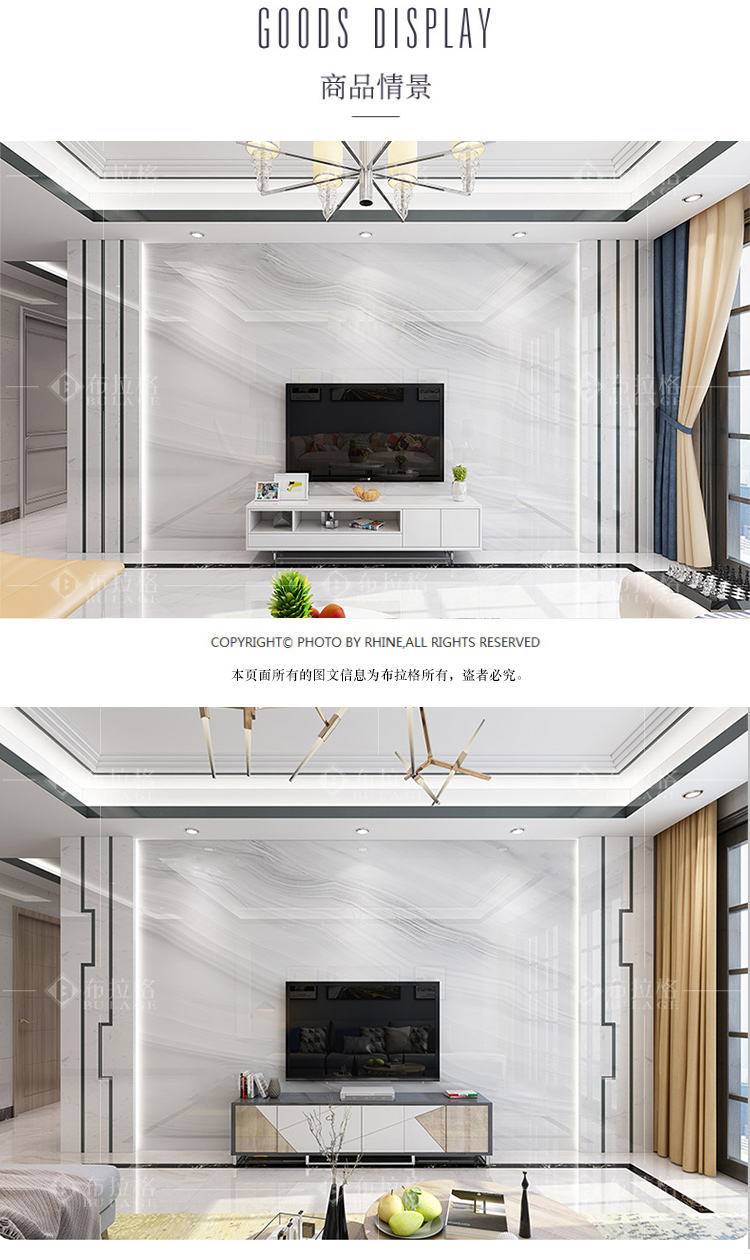 tivi 75 inch giá rẻ TV nền tường giả đá cẩm thạch 3d phòng khách hiện đại tối giản gói La Mã gói trang trí viền vi tinh thể đá - TV tivi casper 43fg5000