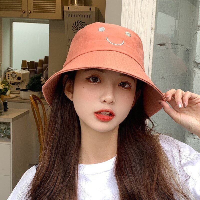 ~ Hat female sunscreen fisherman hat cute fashion all-match Japanese face-covering sun hat anti-UV student pot hat