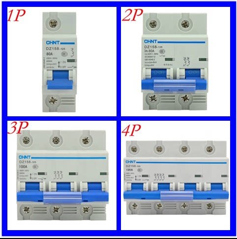  Positive Tai breaker DZ158-125 1P 2P 3P 3P 125A 4P 100A 100A 80A 63A empty