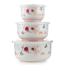 Original flavor fresh-keeping box three-piece lunch box office worker ceramic bowl with lid bowl instant box covered