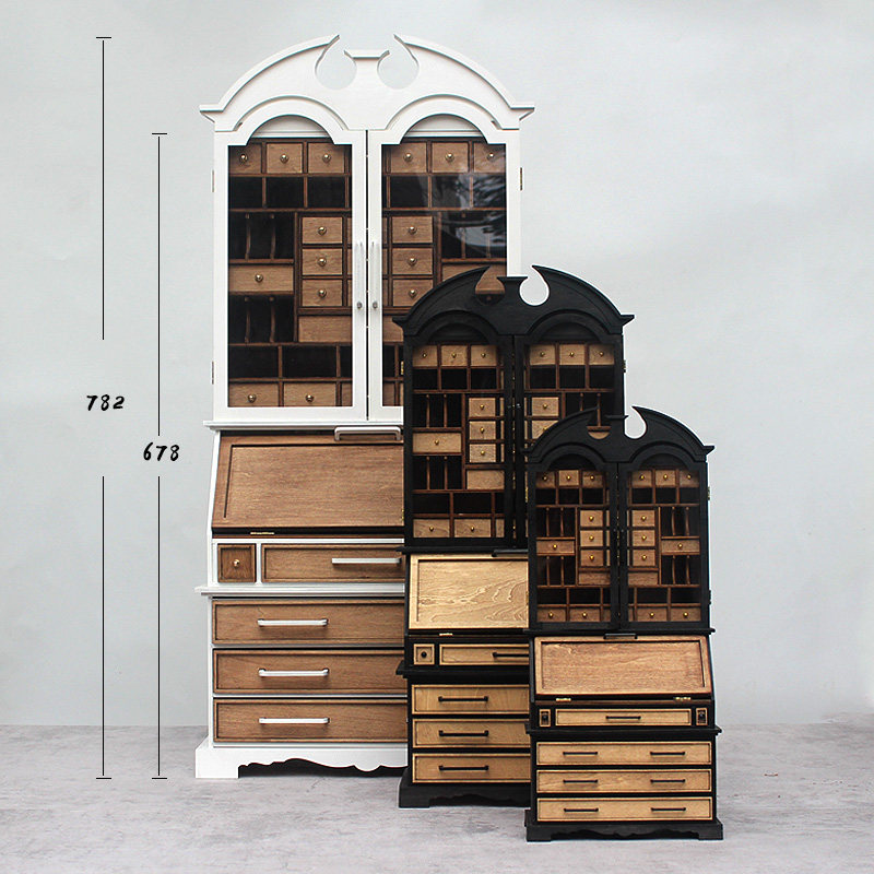 bjd场景道具娃屋 【墨墟】6分4分3分娃屋家具bjd欧式古典首饰古董柜材料包 Ink market