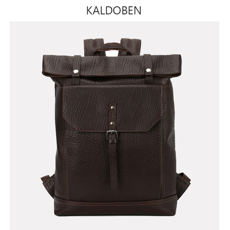 Business leisure hand leather backpack male head skin shoulder bag travel bag 17 inch computer pack large capacity