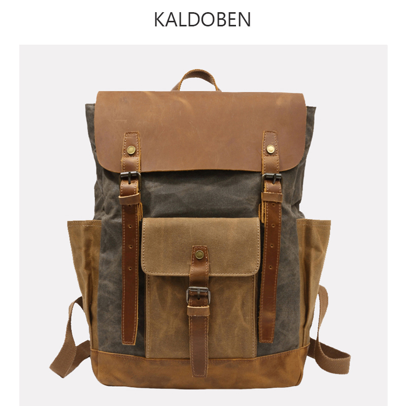 Start Shaw Heyunbai Baiqing Bag Inhong Ancient Leather Canvas with Shoulder Package Travel Mad Horse Backpack