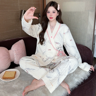 安娜妈咪春秋新品纯棉空气棉月子服