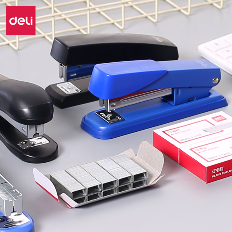 Deli labor-saving stapler Office stapler No 12 stapler Student medium standard binding machine Multi-function manual stapler Large thickened small stapler Binding supplies Office supplies