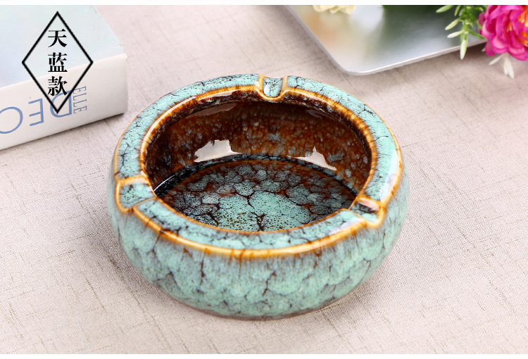 Creative move ceramic ashtray large - sized ashtray Chinese style household living room office tide restoring ancient ways the ashtray