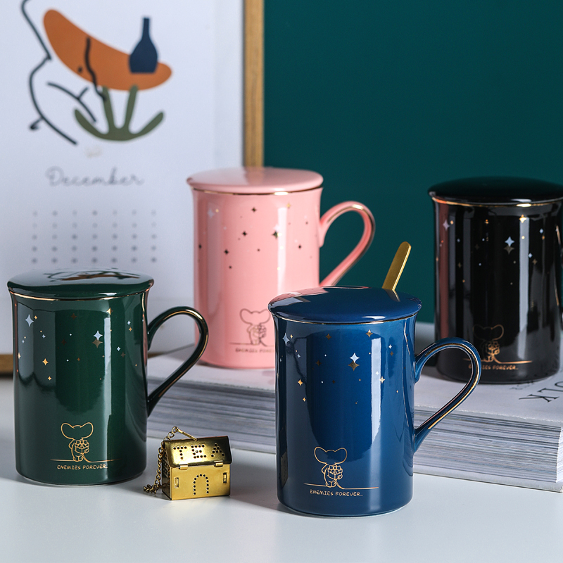 Creative picking ceramic cups male and female students move cartoon keller tide office coffee cup tea cups